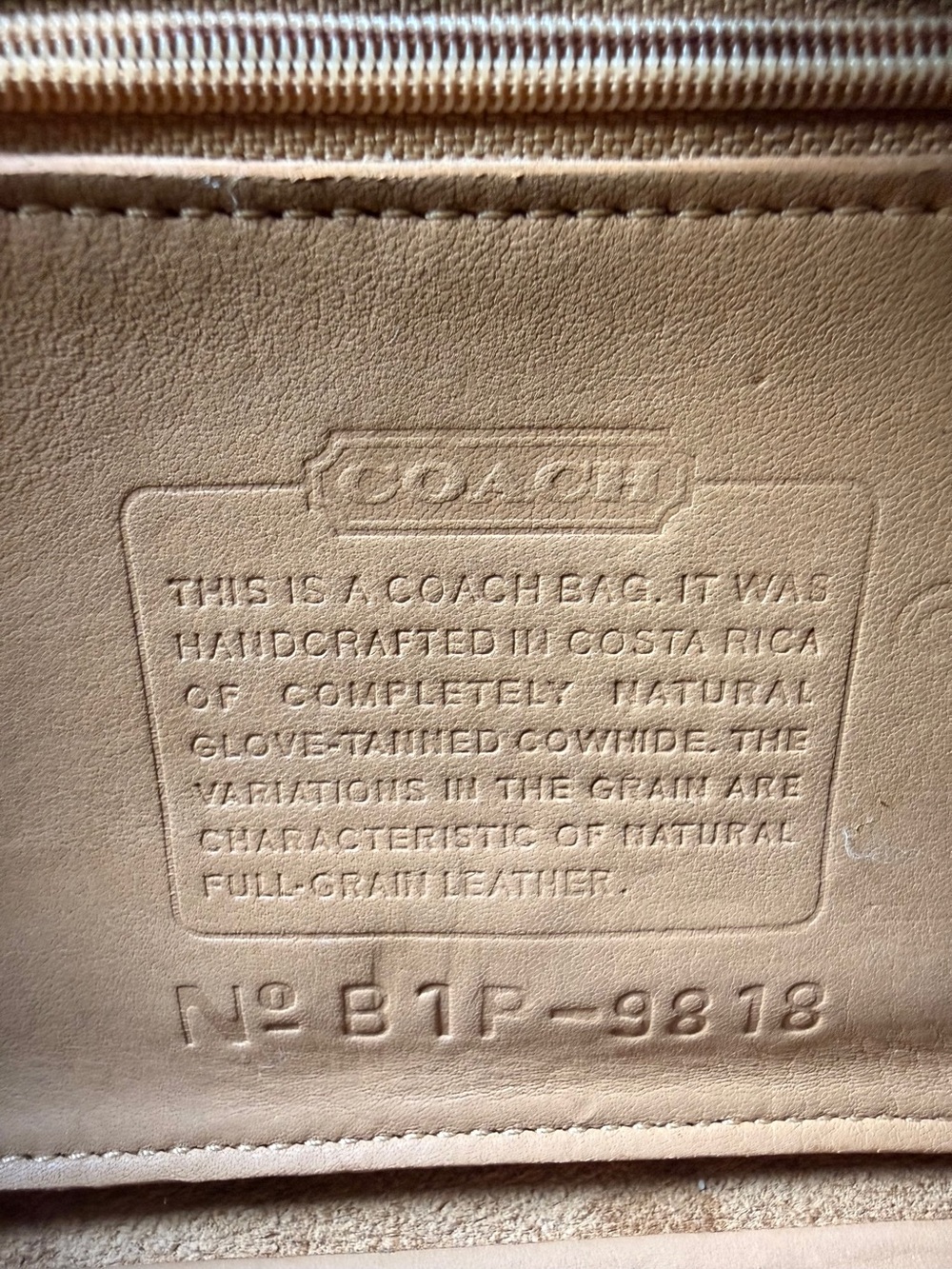 Coach Tan Leather Crossbody Shoulder Bag 9818 - Picture 8 of 10